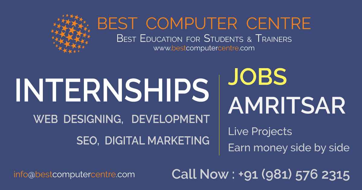 Web Design Internship / Digital Marketing Internship in Amritsar